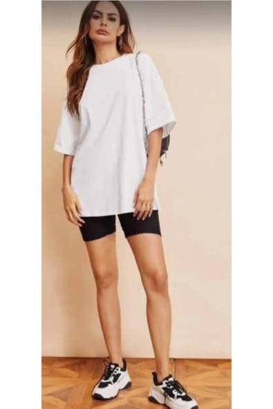 special Oversize Tshirt Sade Duz Beyaz ürün görseli 1