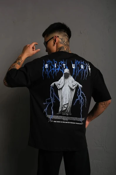Pasage Biblolu Adam Baskılı Oversize Tshirt ürün görseli 1
