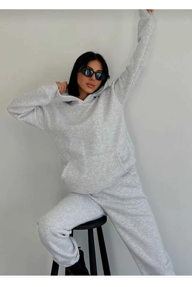 KOZİA OUTDOORS VENGEANCE  Gri KAPŞONLU EŞOFMAN TAKIMI (SWEAT - EŞOFMAN) ürün görseli 1