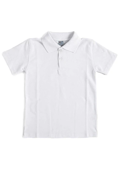 ALM Beyaz Kısa Kol Düz Yakalı 6-16 Yaş Çocuk Okul Lakos Tişört T-shirt - 80238-beyaz ürün görseli 1