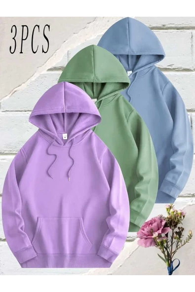 blackbonds 3'lü Avantaj Set Kapüşonlu Sweatshirt - Resim 12