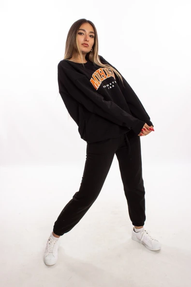 blackbonds Siyah Oversize Mıchıgan Sweatshirt - Resim 6