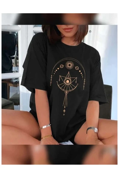 KOZİA OUTDOORS malkocbey terazi baskılı siyah oversize unisex t-şhirt ürün görseli 1