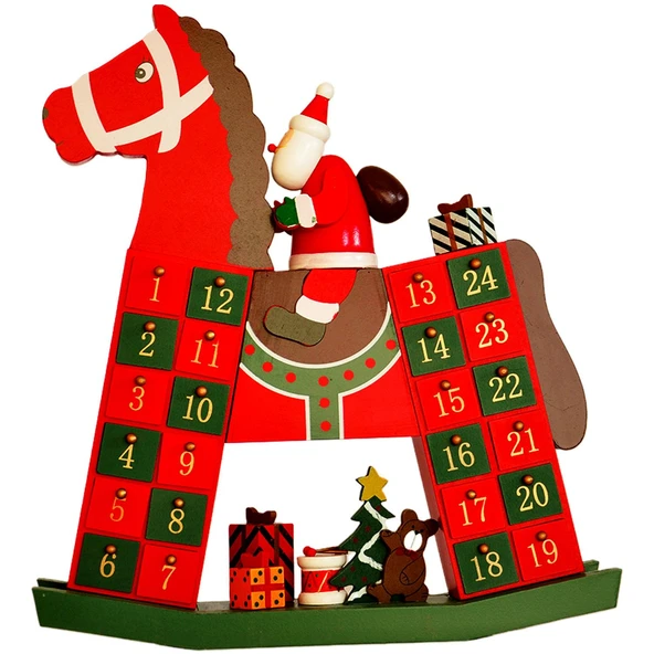 Yılbaşı Yeniyıl Dekorasyonu Ahşap Yılbaşı Süpriz Takvimi Christmas Noel Wooden Advent Calender Ahşap Advent Calender At ürün görseli 1