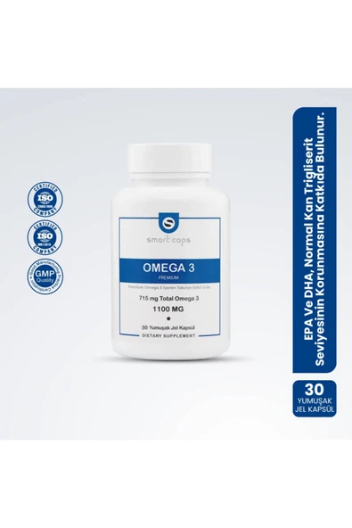 Smart Caps Omega 3 Premium 30 Softgels - Resim 3
