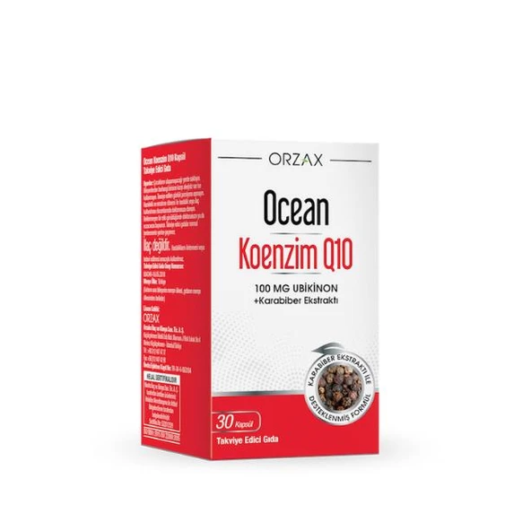 Ocean Koenzim Q10 100 mg Ubikinon + Karabiber Ekstresi 30 Kapsül ürün görseli 1