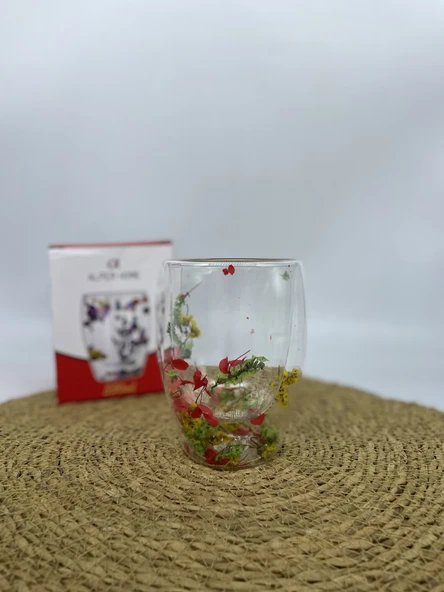 KUPA ÇİFT CİDARLI ÇİÇEKLİ 350 ML ürün görseli 1