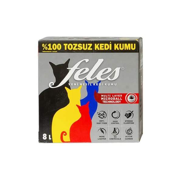Feles Ultra Light Aktif Karbonlu Tozsuz Topaklanan Kedi Kumu 8 lt ürün görseli 1