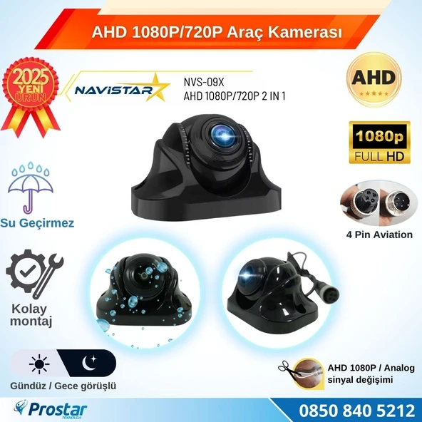 AHD 1080P/720P Plastik Kolay Montaj Gece Görüşlü Araç Kamerası ürün görseli 1