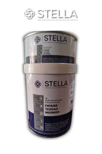 Stella Fayans Boyası – Tezgâh, Mermer, Ahşap, Mobilya, Cam, Seramik ve Kapı Yüzeyleri İçin Çok Amaçlı Boya | 1 LT ürün görseli 1