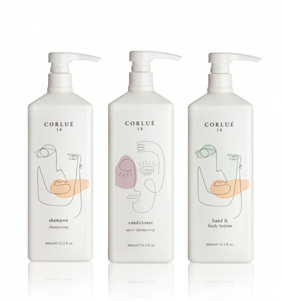 CORLUE 18 SHAMPOO 360 ML + CONDITIONER 360 ML + HAND WASH 360 ML ürün görseli 1