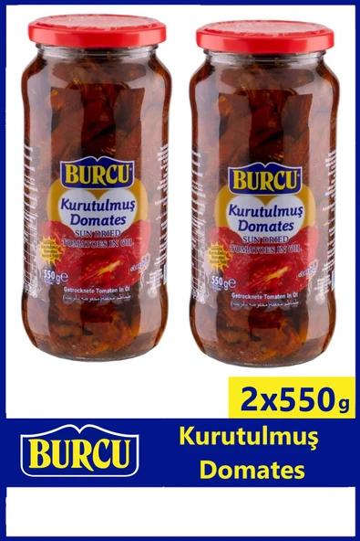 Burcu Güneşte Kurutulmuş Domates Cam Kavanoz 550 gr x 2 Adet ürün görseli 1