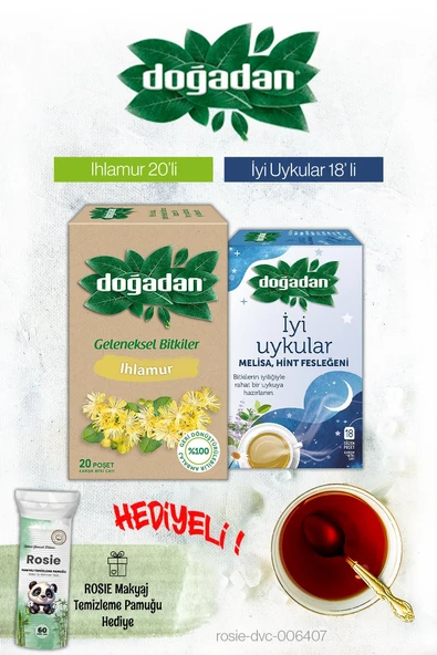 Doğadan Melisa Ve Hint Fesleğeni ve Ihlamur Poşet Çay ve Rosie Hediyeli ürün görseli 1