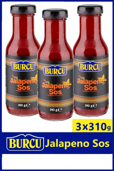 Burcu Jalapeno Sos Cam Kavanoz 310 gr x 3 Adet ürün görseli 1
