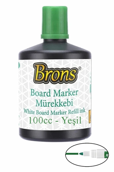 Yeşil Yazı Tahta Kalem Mürekkebi 100ml 1 Adet Brons Tahta Kalemi Mürekkebi Kolay Silinebilir 100gr Okul Sınıf Öğrenci ürün görseli 1