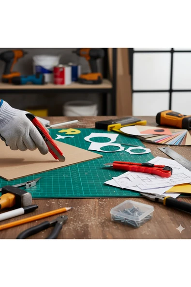 Ark Standart Maket Bıçağı 18 mm Kırmızı Renk 4 Adet ürün görseli 1