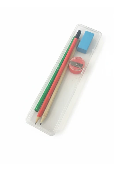 Plastik Kalem Kutusu Şeffaf 2 Adet - Resim 2
