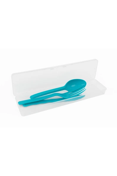 Ark Plastik Çatal Kaşık Bıçak Seti Kutulu 2 Adet ürün görseli 1