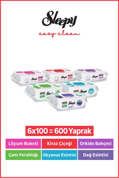 Easy Clean Yüzey Temizlik Havlusu Mendili Doğa & Çiçek Serisi 6X100 Karma Paket ürün görseli 1