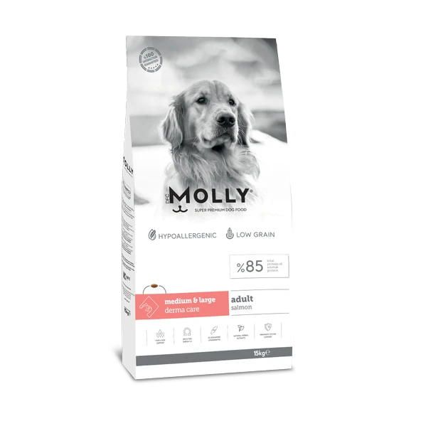 Molly Hipoalerjenik Düşük Tahıllı Somonlu Orta ve Büyük Irk Yetişkin Köpek Maması 15 Kg ürün görseli 1
