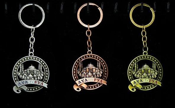 Metal Ayasofya Anahtarlık Yuvarlak Tasarım ürün görseli 1