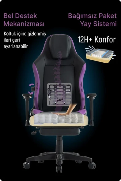 Fashcolle Globe Pro Purble Oyuncu Koltuğu - Resim 7