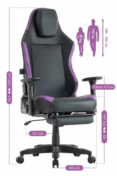 Fashcolle Globe Pro Purble Oyuncu Koltuğu - Resim 5