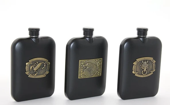 Paslanmaz Çelik Kabartmalı Tekli 6 Oz Matara ürün görseli 1