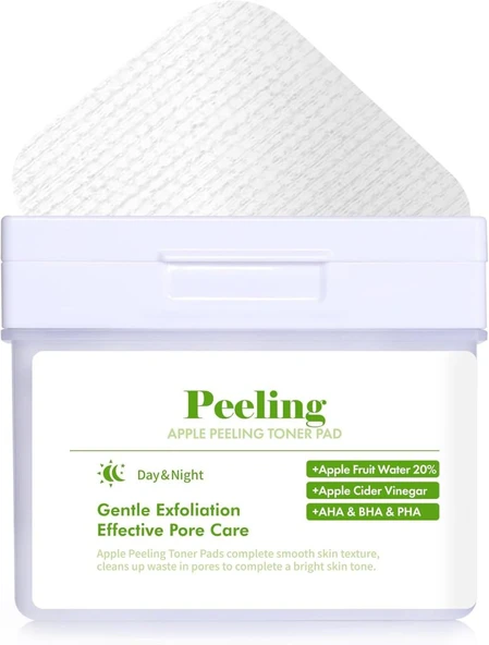Dermal Elma Özlü Gözenek Temizleyici Aydınlatıcı Peeling Tonik Toner Pedi 80 adet ürün görseli 1