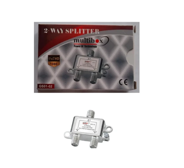 MULTİBOX S21-02 1/2 Yollu Kablo TV Sinyal Ayırıcı Splitter - 5-1000 MHz Frekans Bölücü Çoklayıcı ürün görseli 1