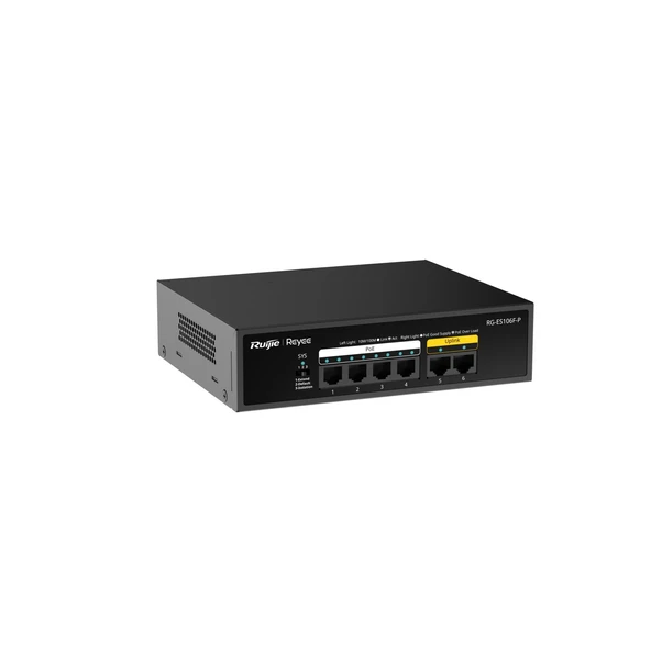 RUİJİE-REYEE RG-ES106F-P 4XFE-2XFE 54W POE SWİTCH ürün görseli 1