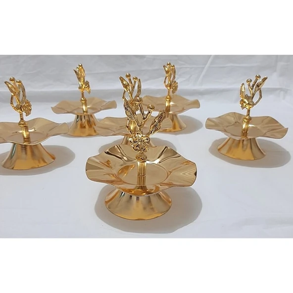 Jindar Life Japongülü Lokumluk,sunumluk, Ikramlık Gold Kahve Yanı 6 Adet. ürün görseli 1