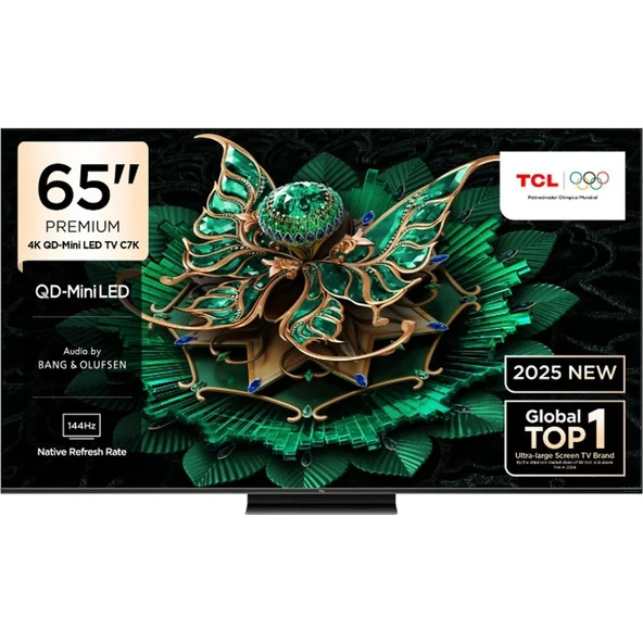 TCL 65C7K 65'' 165 Ekran Uydu Alıcılı 4K Ultra HD MiniLED Google TV ürün görseli 1