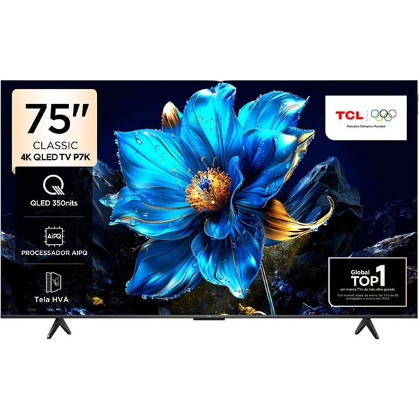 TCL 75P7K 75" 190 Ekran Uydu Alıcılı 4K Ultra HD QLED Google TV ürün görseli 1