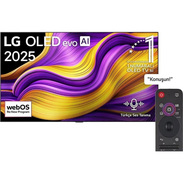 LG OLED65G55LW 65'' 165 Ekran Uydu Alıcılı 4k Ultra HD Smart webOS OLED Evo TV ürün görseli 1