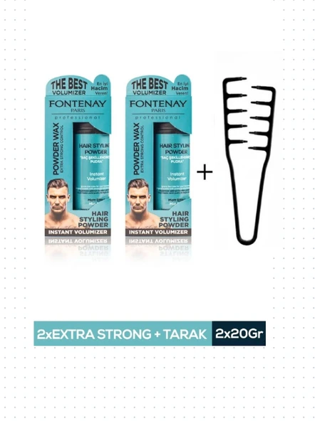 Fontenay Saç Şekillendirici Pudra Toz Wax Matt Effect 20gr X2 + Mucizevi Saç Tarağı 3'lü Set ürün görseli 1