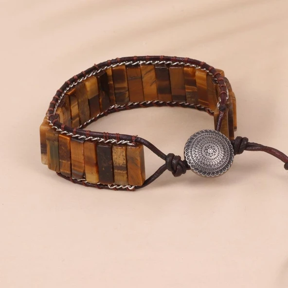Valkyrie Kaplan Gözü Doğal Taş Bileklik – El Yapımı Ayarlanabilir Vintage Tasarım ürün görseli 1