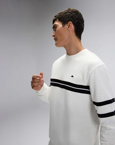 Ellesse EM618 Erkek Beyaz Sweat - Resim 3