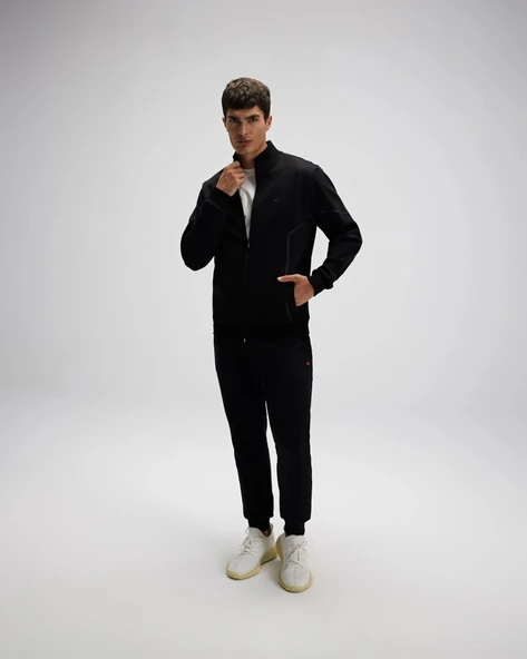 Ellesse EM545 Erkek Siyah Önden Fermuarlı Sweat ürün görseli 1
