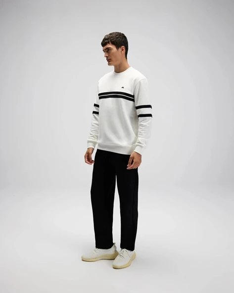 Ellesse EM618 Erkek Beyaz Sweat - Resim 2