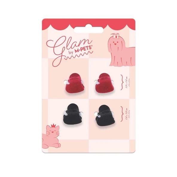 M-Pets Glam Kalpli Kedi ve Köpekler İçin Aksesuar Toka Kırmızı Siyah ürün görseli 1