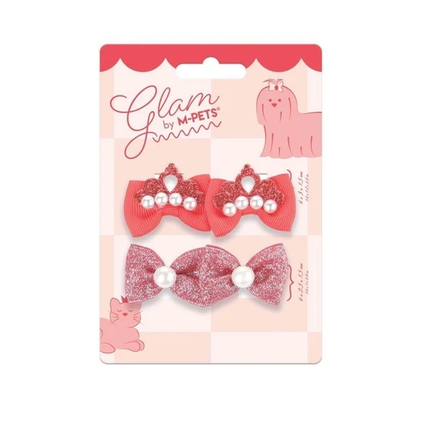 M-Pets Glam Fiyonklu Kedi ve Köpekler İçin Aksesuar Toka Kırmızı ürün görseli 1