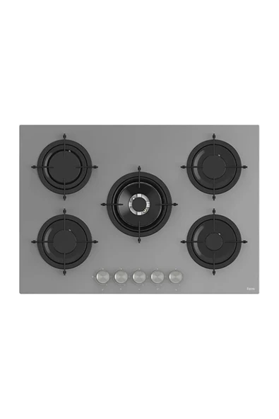 Ferre GRAY PLUS 75 SERİSİ 5 GÖZLÜ EMAYE IZGARALI CAM ANKASTRE OCAK (RS038) ürün görseli 1