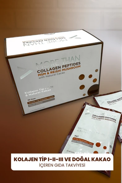 MORE THAN Kakaolu Kolajen Peptit Msm & Reişi Mantarı 30 Saşe ürün görseli 1