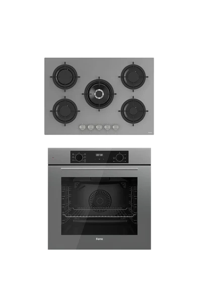 Ferre ICON PLUS 75 SERİSİ 2Lİ CAM ANKASTRE SET (QBL63CPR-RS038) ürün görseli 1