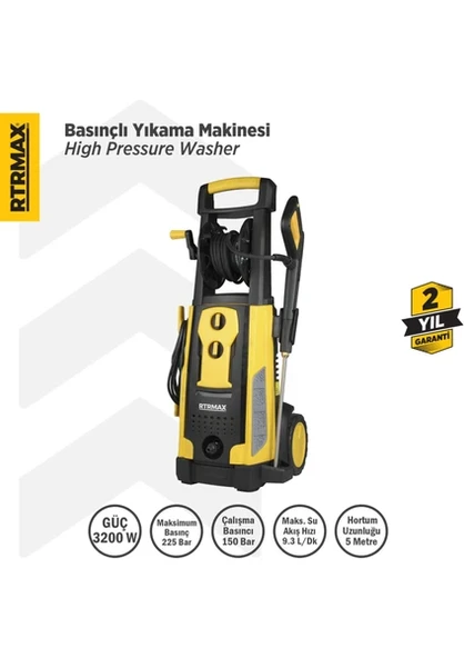 RTRMAX RTM716 Yüksek Basınçlı Yıkama 3200 W 225 Bar ürün görseli 1