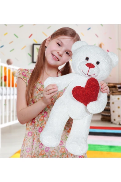 Harika Peluş Fabrikası 50 Cm Kalpli Peluş Sevimli Ayıcık ürün görseli 1