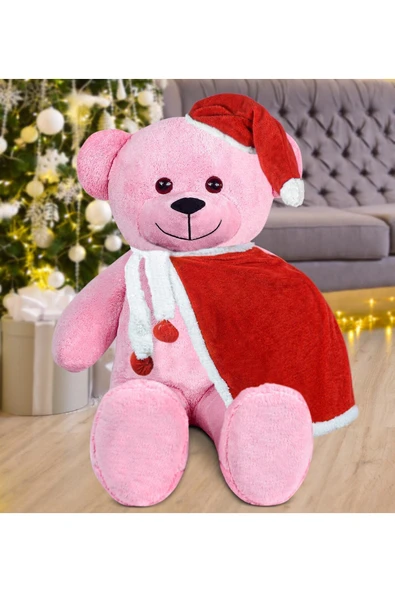 Harika Peluş Fabrikası 100 Cm Pelerinli Noel Baba Ayıcık Yeni Yıl , Yılbaşı Hediyesi ürün görseli 1