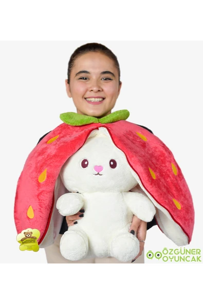 Özgüner Oyuncak Çilek Tavşan Çantalı 80 cm ürün görseli 1