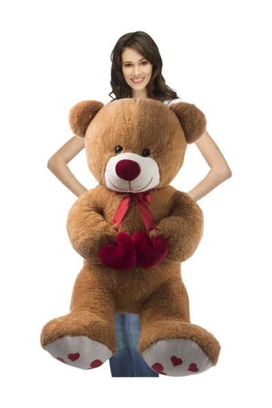 Özgüner Oyuncak Özgüner 100 cm Bobo Kahve Peluş Ayı Yastık Ördek Hediyeli ürün görseli 1